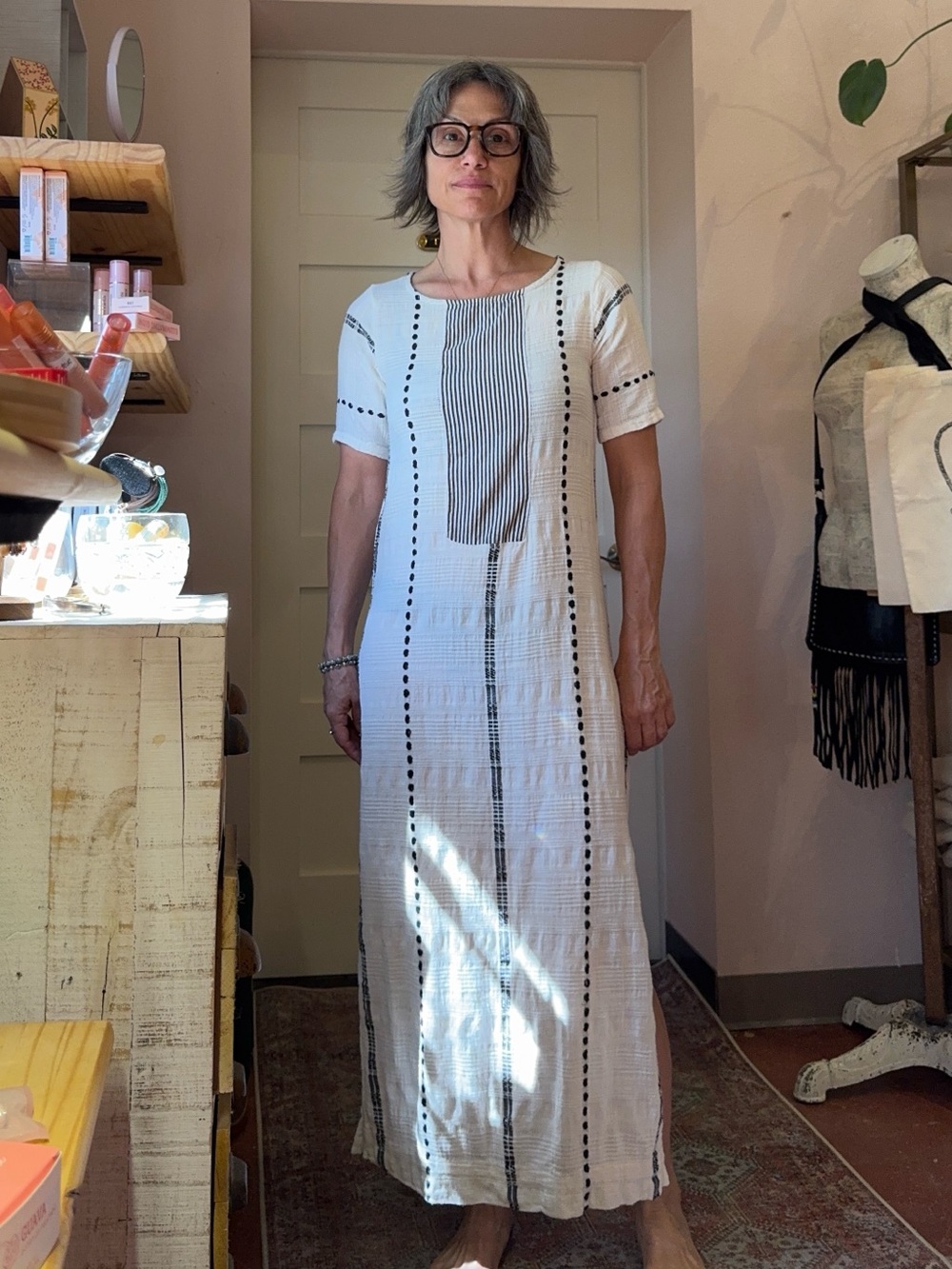 Ace & Jig cotton embroidered swim cover maxi dress size small like new